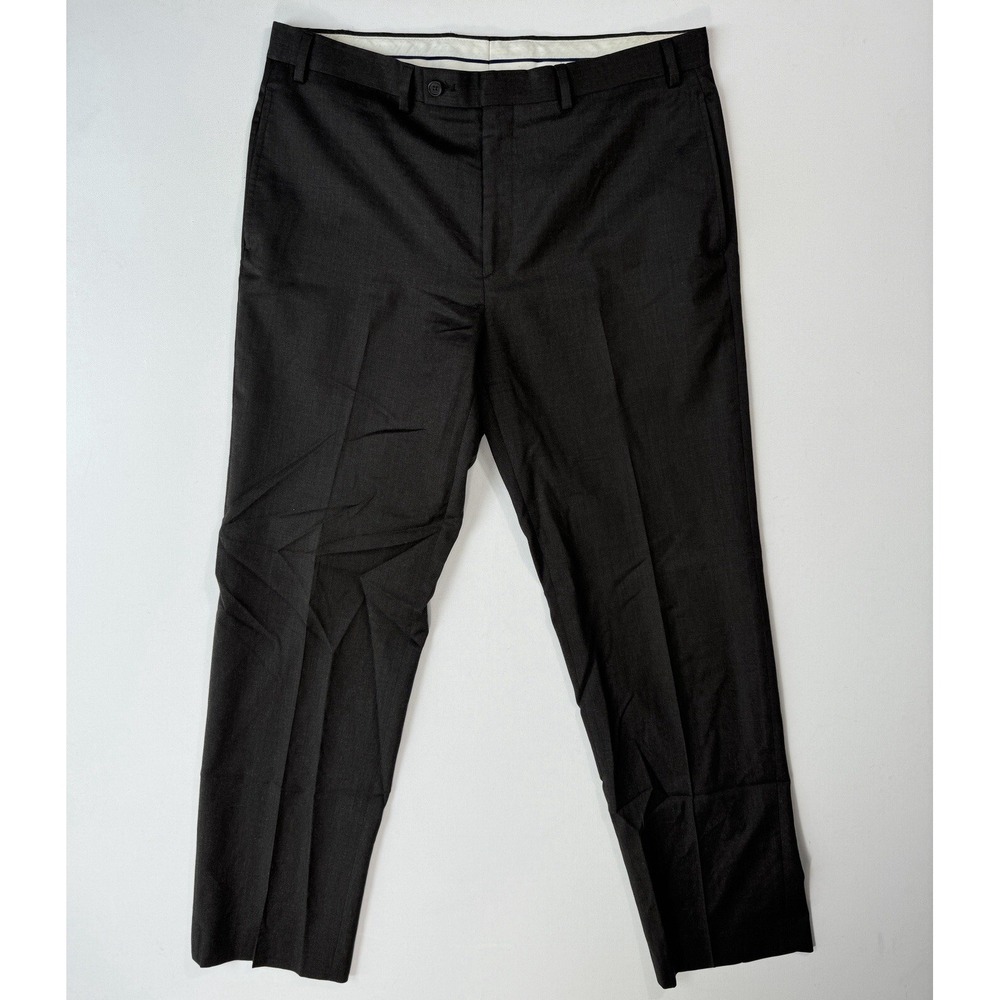Lauren Ralph Lauren Wool Dress Pants 36x32 Straight Flat Front Brown Mens